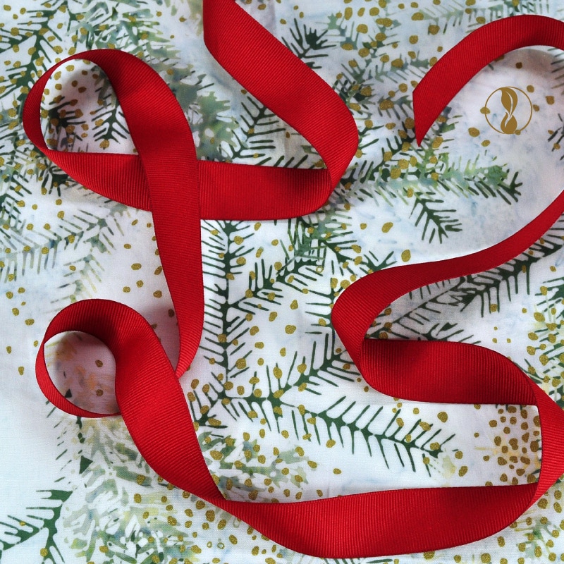 Christmas Boughs with Red Ribbon