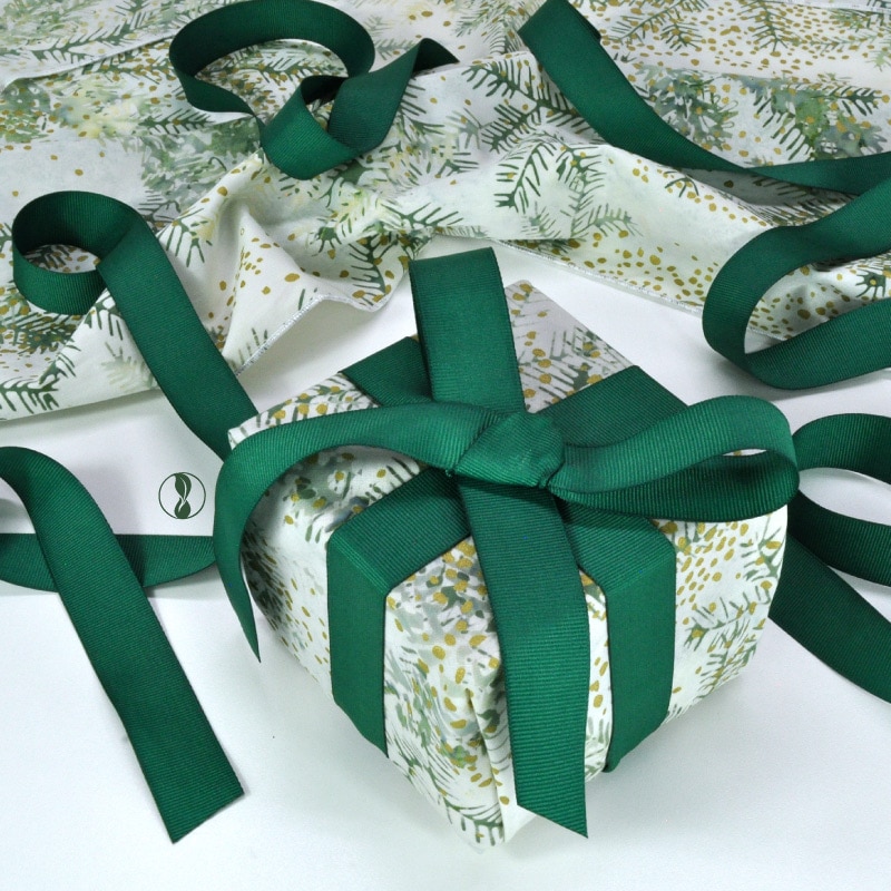 Christmas Boughs with Green Ribbon